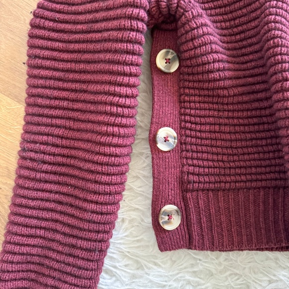 Burgundy Turtleneck Sweater with Button Detail - Picture 7 of 8